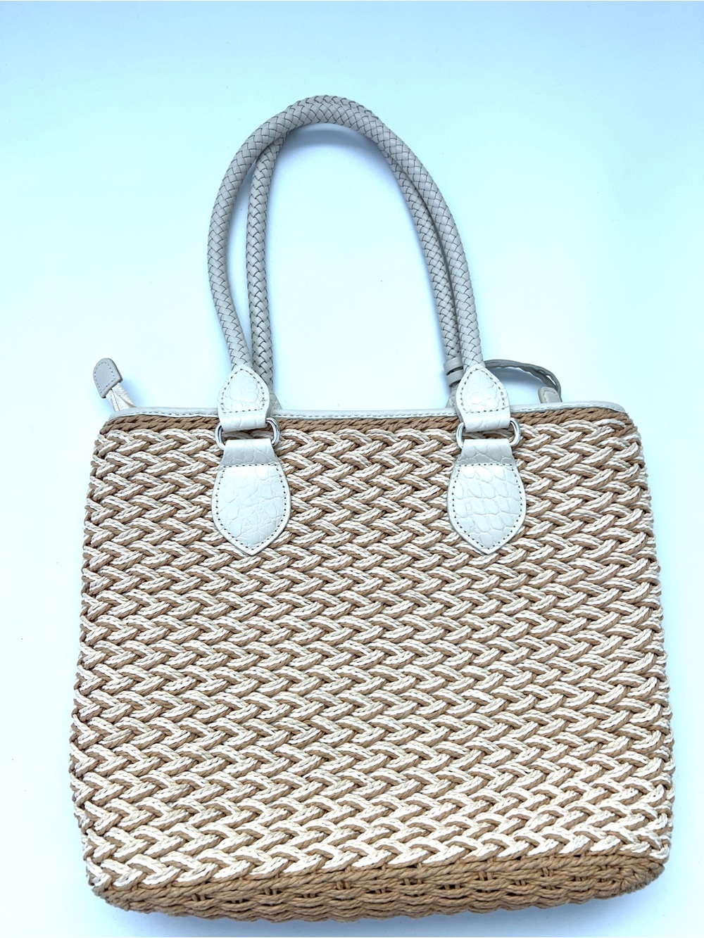 Brighton Eva Straw Tote Sand-Pearl Used for 1 weekend! EUC! - Picture 4 of 9
